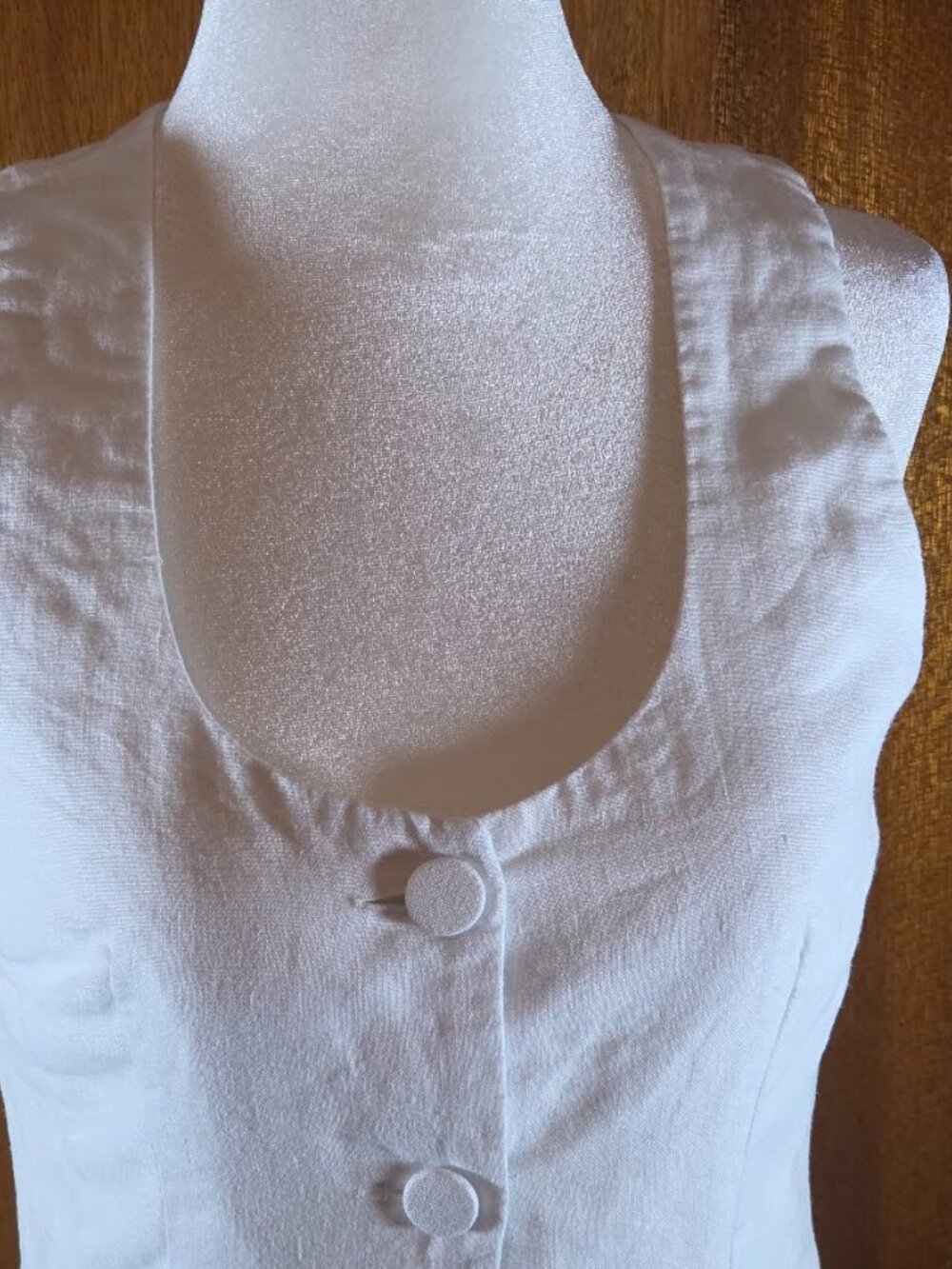 Madewell White 100% Linen Button-Up Tailored Vest - Size 00 - Picture 4 of 10